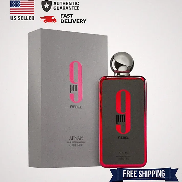 9 pm Rebel by Afnan 3.4 oz EDP Cologne Perfume for Unisex New In Box