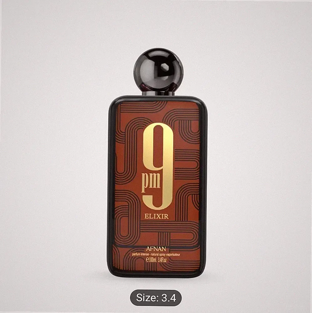 Afnan 9 PM Elixir Extrait De Parfum Spray for Unisex 3.4 oz / 100 ml - New