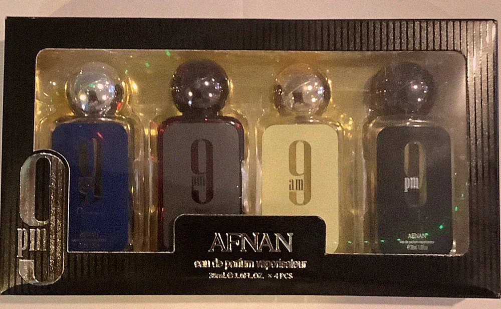 Afnan perfumes, specifically the "9 pm" and "9 am" collection 4 1oz Bottles New